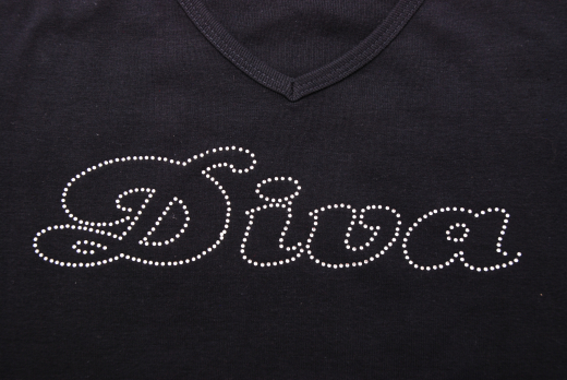 T-Shirt mit Strassmotiv Diva