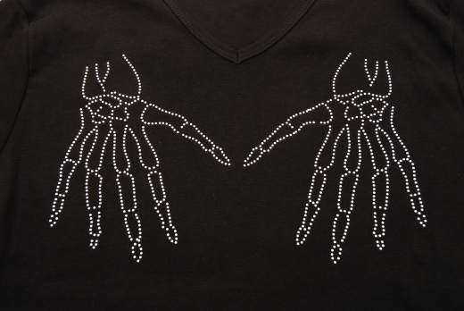 T-Shirt mit Strassmotiv Hände