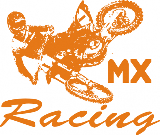 MX SX Aufkleber Orange