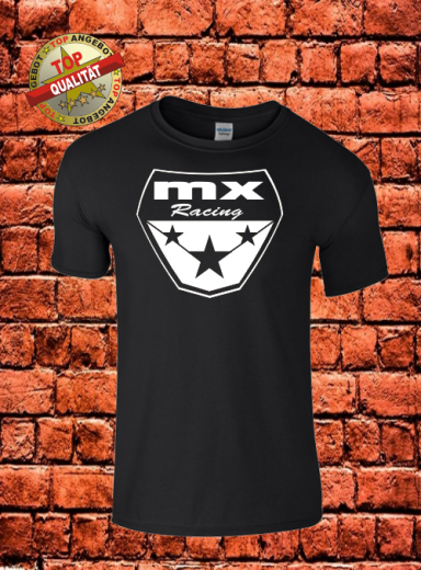 MX Racing T-Shirt Schwarz Weiß