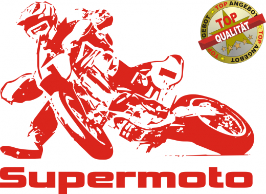 Aufkleber Supermoto Rot