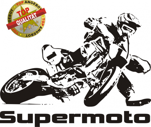 Aufkleber Supermoto Schwarz Aufkleber Supermoto Schwarz