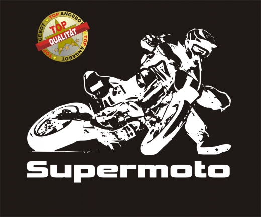 Aufkleber Supermoto Weiß