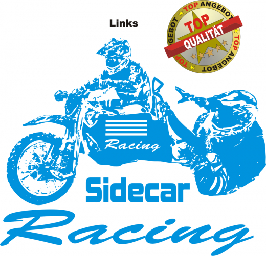 Seitenwagen (Siedcar) Aufkleber Blau Seitenwagen (Siedcar) Aufkleber Blau