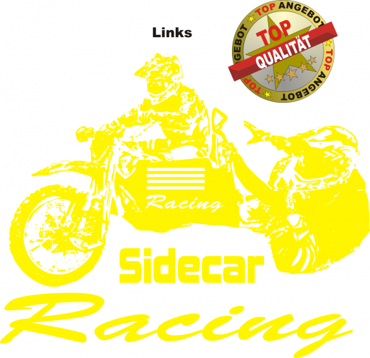 Seitenwagen (Siedcar) Aufkleber Gelb