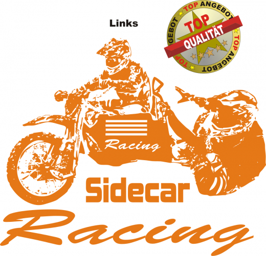 Seitenwagen (Siedcar) Aufkleber Orange