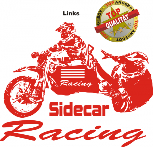 Seitenwagen (Siedcar) Aufkleber Rot Seitenwagen (Siedcar) Aufkleber Rot