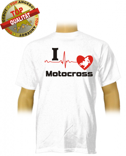 I Love Motocross Herren T-Shirt Weiß