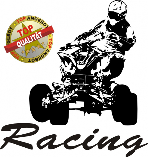 Quad Racing Aufkleber Schwarz Quad Racing Aufkleber Schwarz