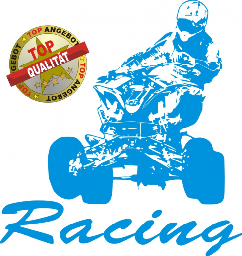 Quad Racing Aufkleber Blau Quad Racing Aufkleber Blau
