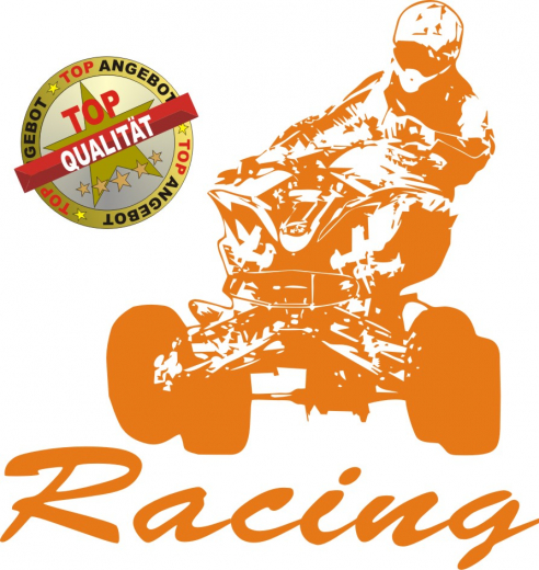 Quad Racing Aufkleber Orange Quad Racing Aufkleber Orange