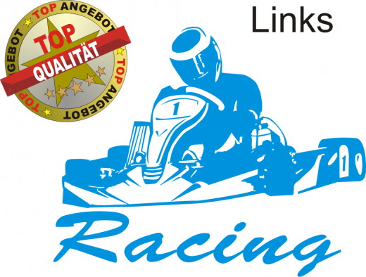 Aufkleber Kart Racing Blau
