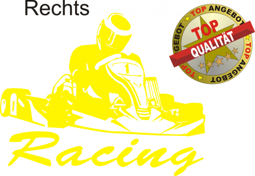 Aufkleber Kart Racing Gelb Aufkleber Kart Racing Gelb