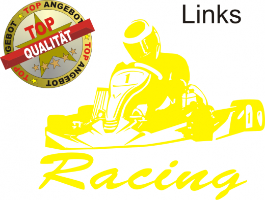 Aufkleber Kart Racing Gelb Aufkleber Kart Racing Gelb