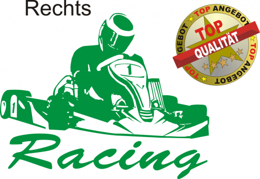 Aufkleber Kart Racing Grün Aufkleber Kart Racing Grün