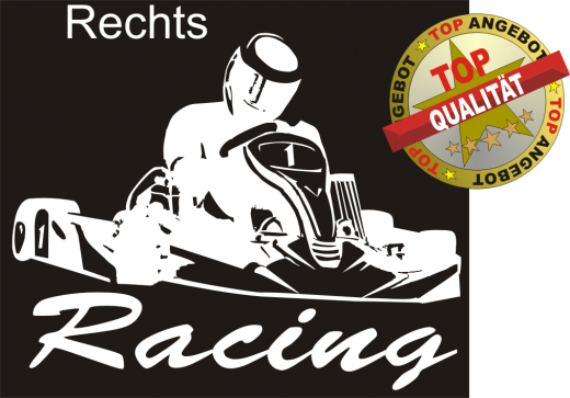 Aufkleber Kart Racing Weiß