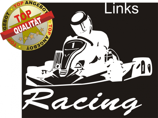 Aufkleber Kart Racing Weiß