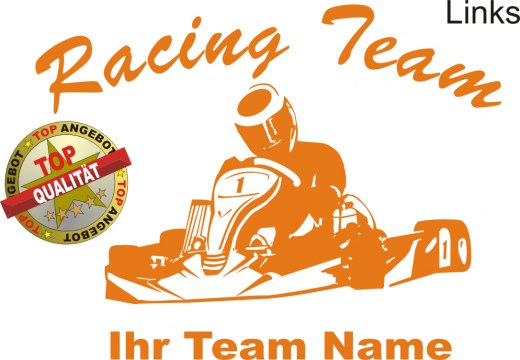 Aufkleber Kart Team Orange Aufkleber Kart Team Orange