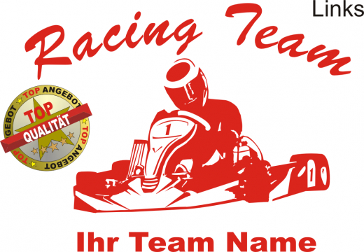 Aufkleber Kart Team Rot Aufkleber Kart Team Rot