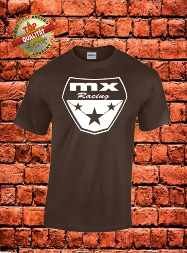 MX Racing T-Shirt Braun Weiß MX Racing T-Shirt Braun Weiß