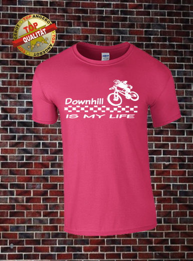 Downhill T-Shirt Magenta Weiß
