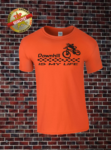 Downhill T-Shirt Orange Schwarz Downhill T-Shirt Orange Schwarz
