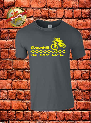 Downhill T-Shirt Charcoal Gelb Downhill T-Shirt Charcoal Gelb