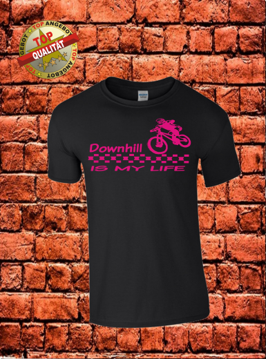Downhill T-Shirt Schwarz Magenta Downhill T-Shirt Schwarz Magenta