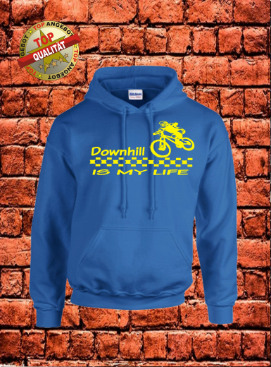 Downhill Hoodie Blau Gelb Downhill Hoodie Blau Gelb