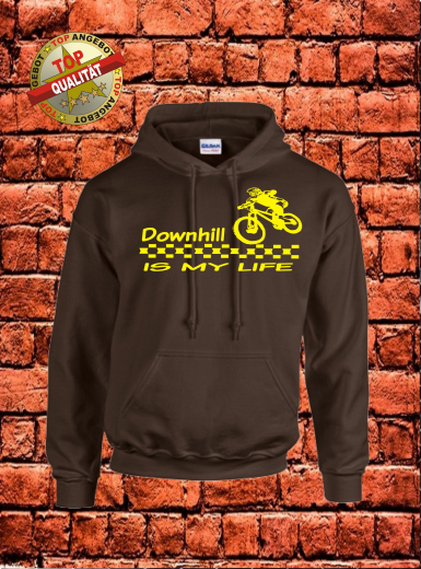 Downhill Hoodie Braun Gelb Downhill Hoodie Braun Gelb