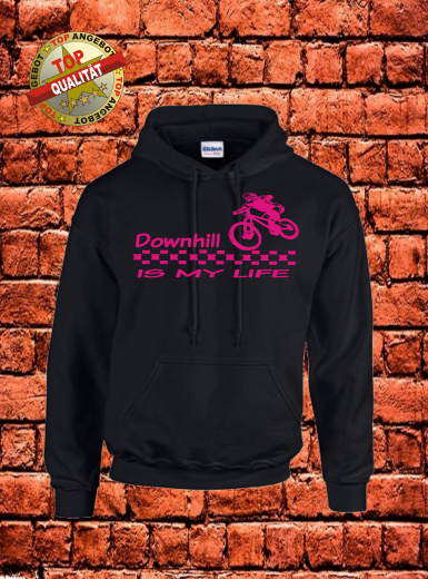 Downhill Hoodie Schwarz Magenta Downhill Hoodie Schwarz Magenta