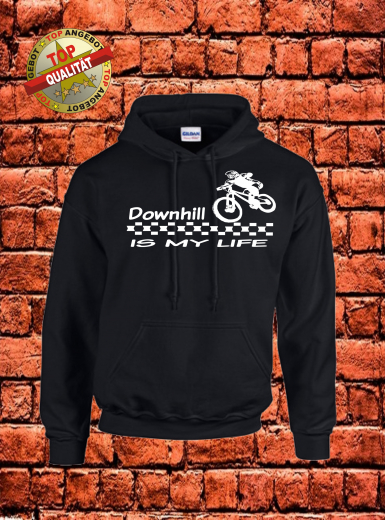 Downhill Hoodie Schwarz Weiß