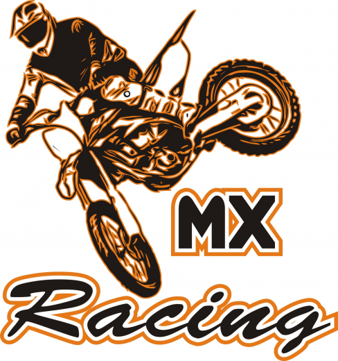 Aufkleber Motocross Orange neu