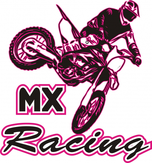 Aufkleber Motocross Magenta neu