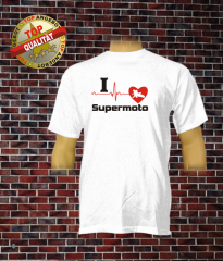 I Love Supermoto Herren T-Shirt Weiß