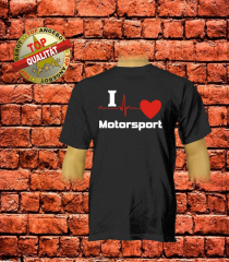 I Love Motorsport Herren T-Shirt Schwarz I Love Motorsport Herren T-Shirt Schwarz