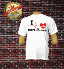 I Love Kartracing Herrenshirt Weiß I Love Kartracing Herrenshirt Weiß