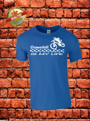 Downhill T-Shirt Blau Weiß
