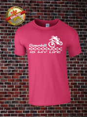 Downhill T-Shirt Magenta Weiß