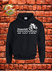 Downhill Hoodie Schwarz Weiß