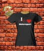 I Love Motorsport Damen T-Shirt Schwarz