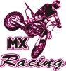 Aufkleber Motocross Magenta neu